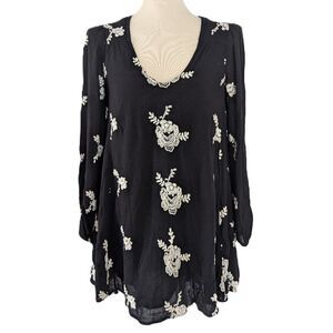 Free People Austin Embroidered Roses Mini Dress